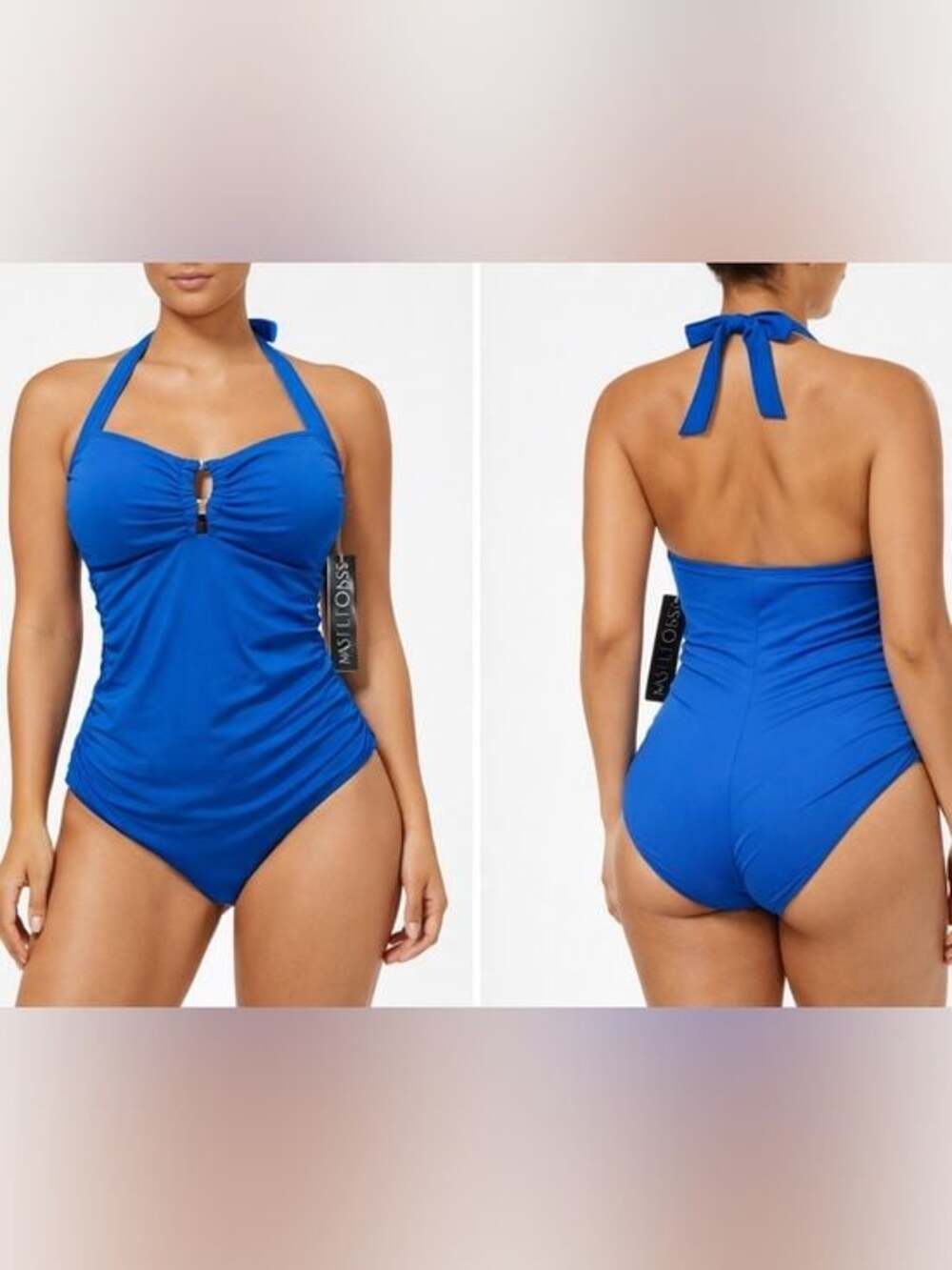 Royal Blue Halter One-Piece Swimsuit